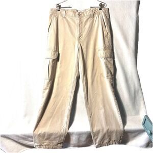 VINTAGE Gap Cargo Pants 36X33 Plaid Flannel Lined Y2K Grunge Skate Pockets